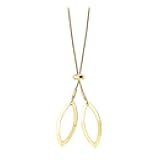 Womens Adjustable Stainless Steel Edgy Teardrop Pendant Necklace
