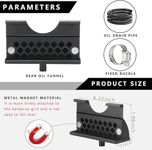 Miniatura 5 de AJOHBM Blackstone - Recogedor de grasa, embudo de drenaje de grasa trasero para Blackstone, trampa de grasa Blackstone, accesorios de plancha