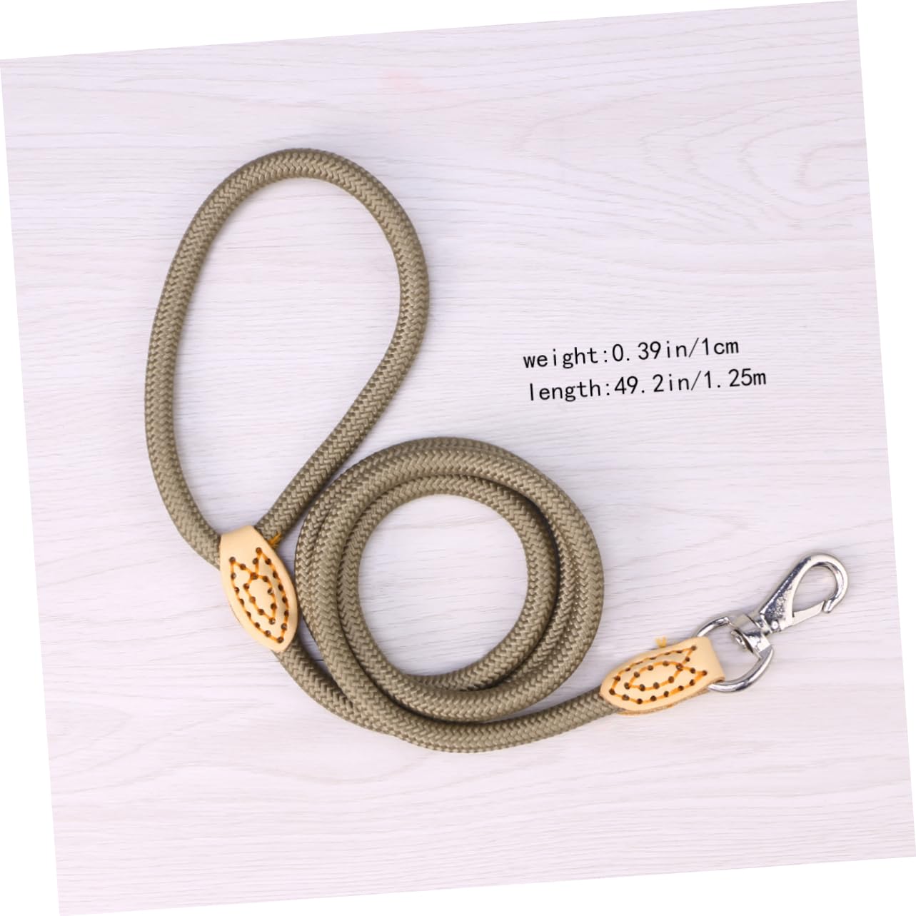 Yardwe 1.25M Training Dog Leash Heavy Duty Rope Leash with Sturdy Metal Clasp for Mountain Climbing and Comfortable Grip Beige