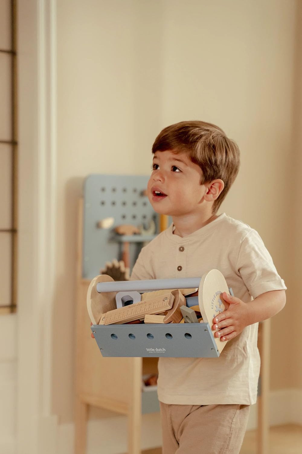 Little Dutch 2544 Holz Kinder Werkzeugkasten 22-teilig - blau