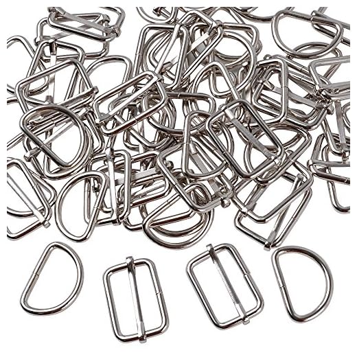 BETESSIN 60 st/2 mönster metallspännen D-ringar 25 mm ring spänne väska halvringar bältesjusterare