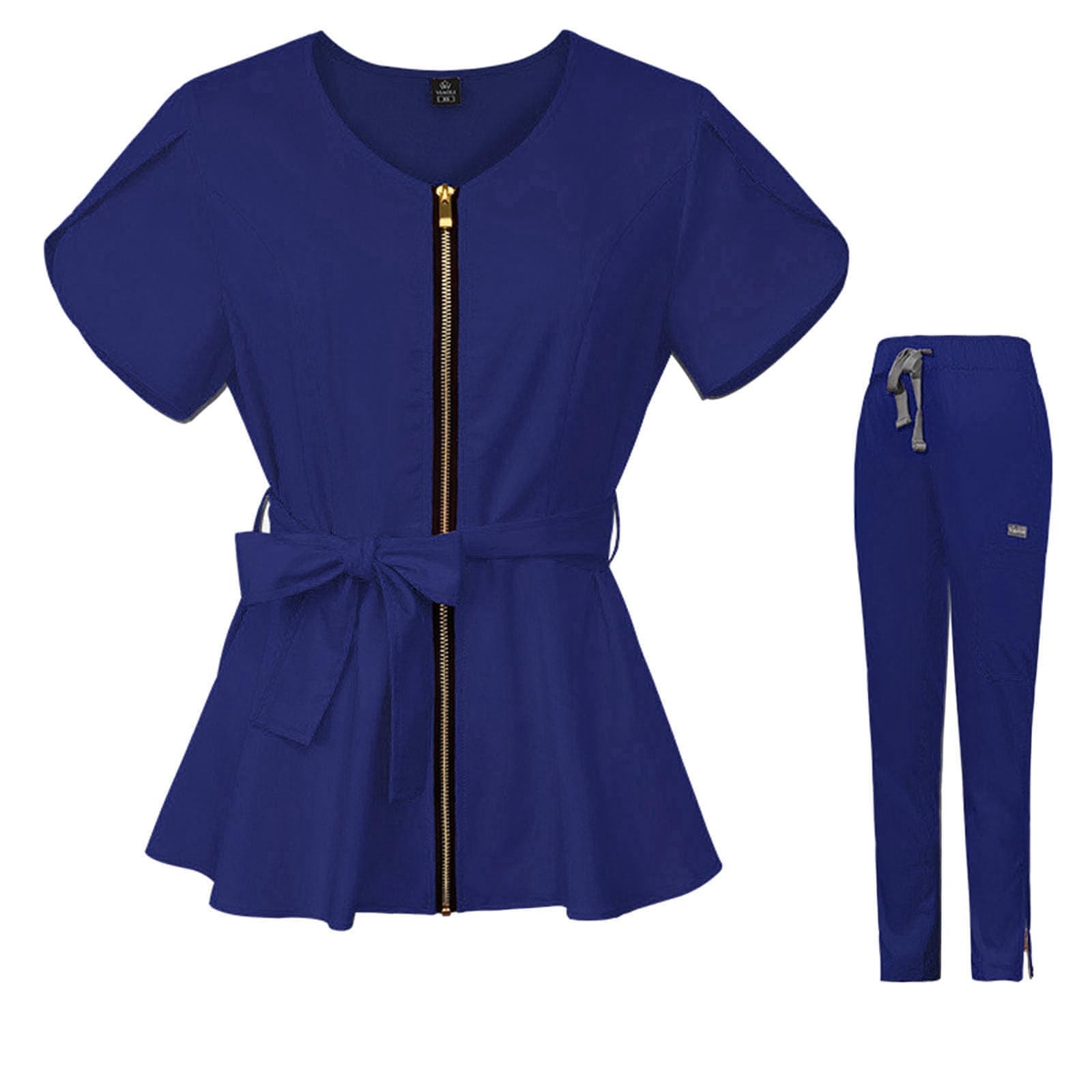 Generisch Uniforme médico para mujer, ropa de trabajo de enfermera, juego de 2 piezas, traje de protección para médicos, uniformes, ropa de trabajo, ropa de trabajo para enfermeras, médicos, ropa de