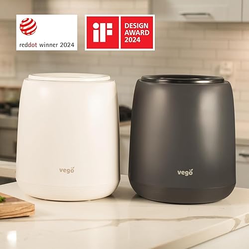 Miniatura 2 de Vego Compostador de Cocina, Compostador Eléctrico de Encimera de 4L, 5 Modos, Contenedor de Compost Inteligente Basado en Peso con App, Sin Olor,