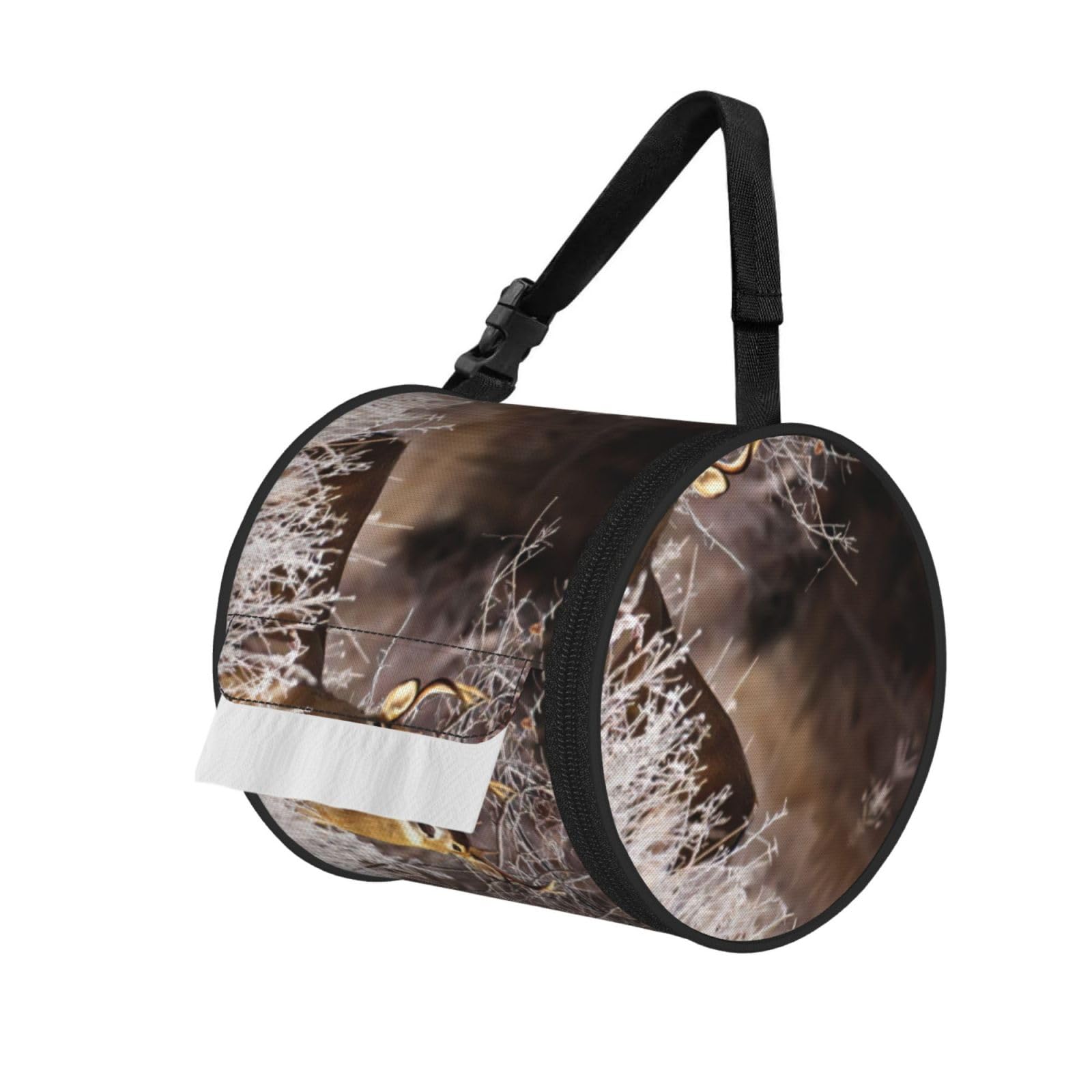Free Whitetail Deer Print Fashion Tissues Organizer Box, Hanging Tissue Holder For Purse Coins For Car Office Daily Outing