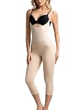 Women's Open Bust Full Body Shapewear - Tummy Control Capri Bodysuit with U-Back, Butt Lifting & Thigh Slimming