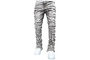 Giraropa Men's Black Stacked Jeans: The Perfect Fusion of Urban Style and Comfort