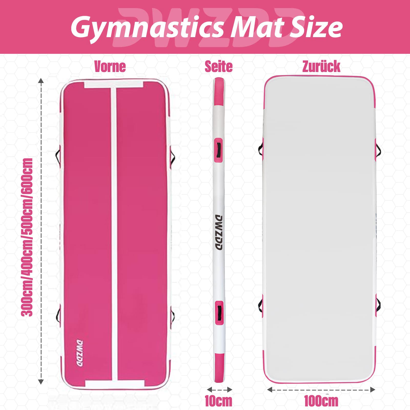Dwzdd Ginnastica Air Matte Track, 3 m/4 m/5 m/6 m Tappetino di Ginnastica per Bambini, Tappetino di Ginnastica Gonfiabile Tumble Track per Casa/Palestra/Allenamento/Cheerleading/Wasse