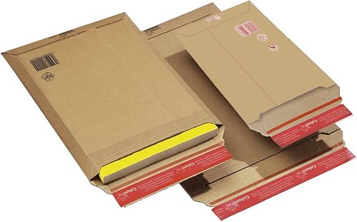 COLOMPAC Lot de 20 pochette d'expédition, en carton ondulé marron, B4 29x40xH5 c