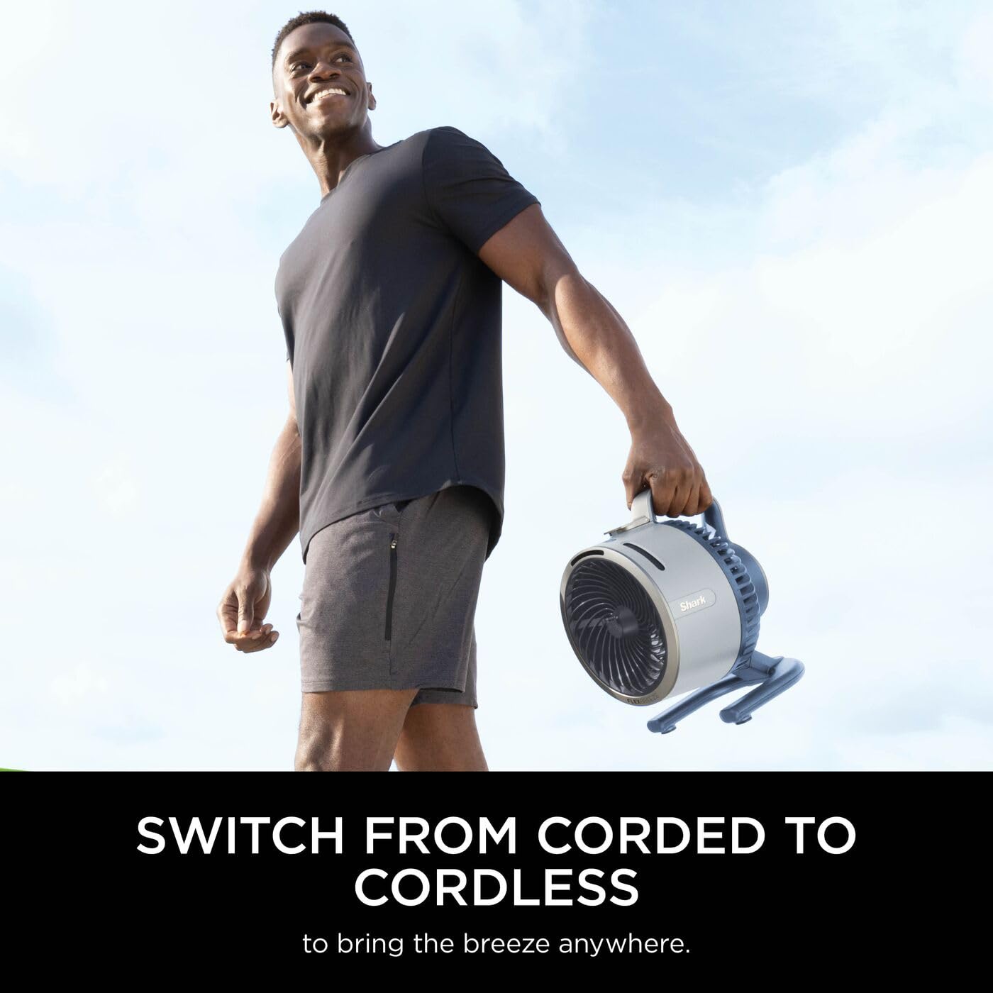 Shark FlexBreeze HydroGo Cordless Fan, Powerful Portable Fan with Misting, Indoor & Outdoor Cooling, Quiet & Durable, Compact & Lightweight, 5 Speed Settings, Glacier FA050UKBL — view 9