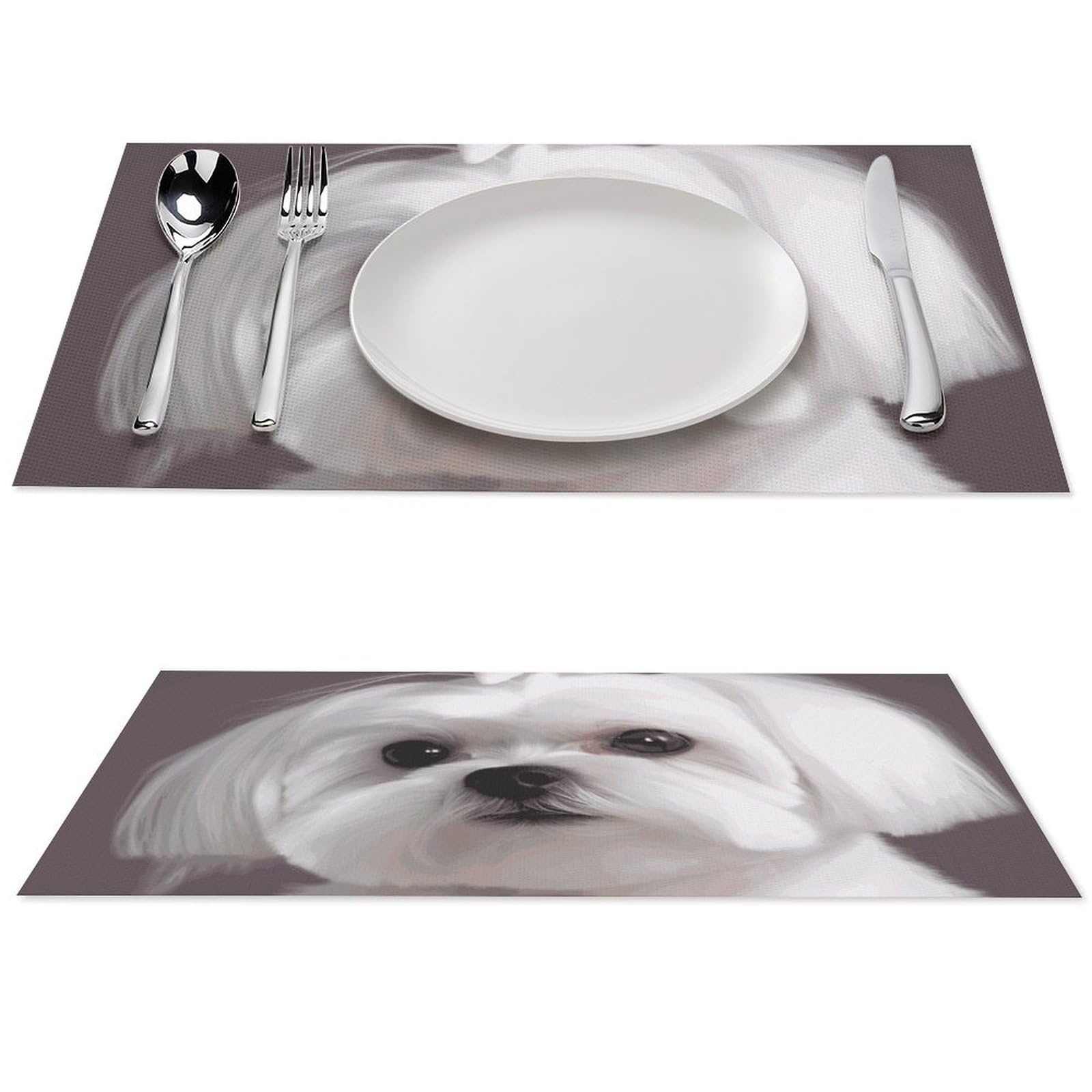 Set de table PVC résistant à la chaleur et antidérapant Motif Maltais