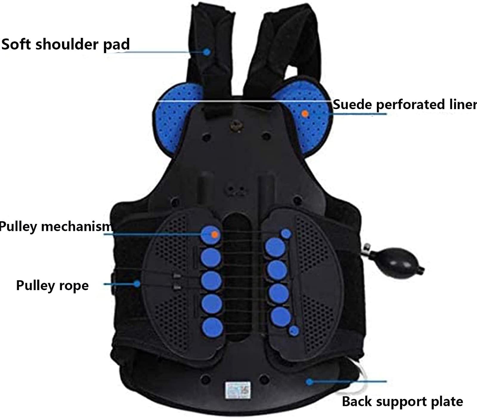 CUSMA Soporte De Columna con Bolsa De Aire, Ortesis Fija Toracolumbar Ajustable, Soporte Lumbar para El Pecho, para Aliviar El Dolor De Espalda, Recuperación De Lesiones