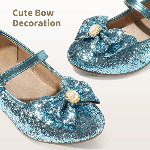 Image of DREAM PAIRS Girls Dress Shoes Princess Shoes for Toddler Little Girl Mary Jane Low Heels Glitter Flower Party Wedding Footwear