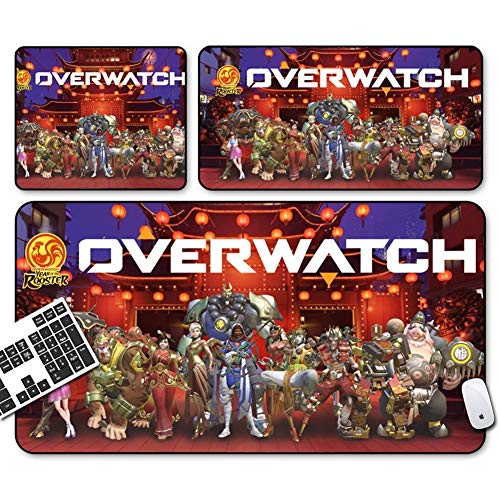 GEMORE Gaming Mouse Pad, Overwatch Tapis de Souris, Nouvel an Chinois Tapis de Souris-Fonctionnelle antidérapante en Caoutchouc Base avec Bordures piquées (Size : 44x35x0.4CM)