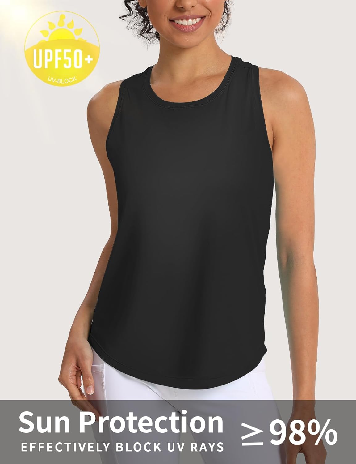 Women's Workout Tank Tops Woman Sleeveless Loose Fit Gym Tops Athletic Shirts Racerback Quick Dry UPF 50+ - Image 2