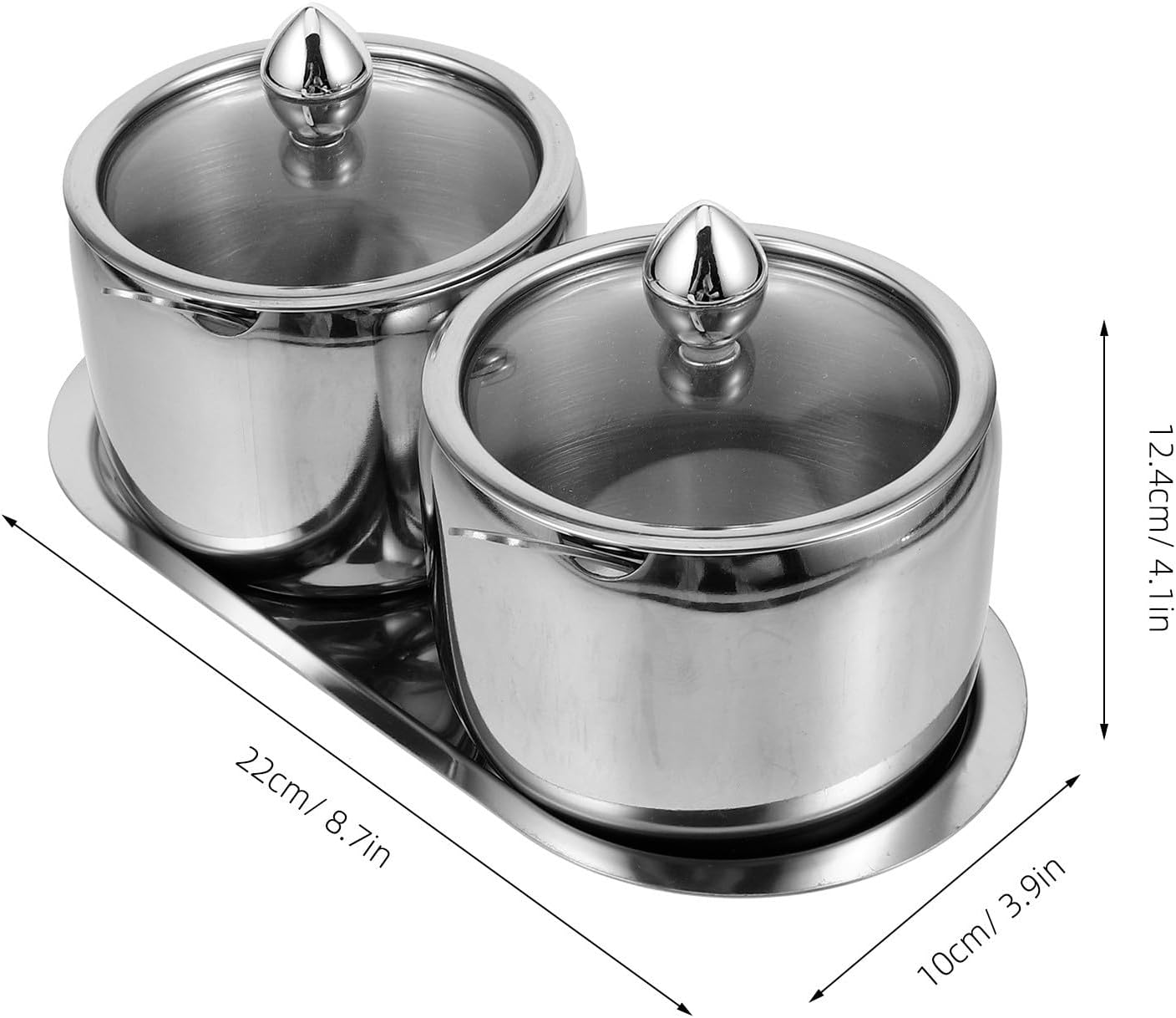 Healifty Condiment Pot for Kitchen Spice Storage with Lid Stainless Steel