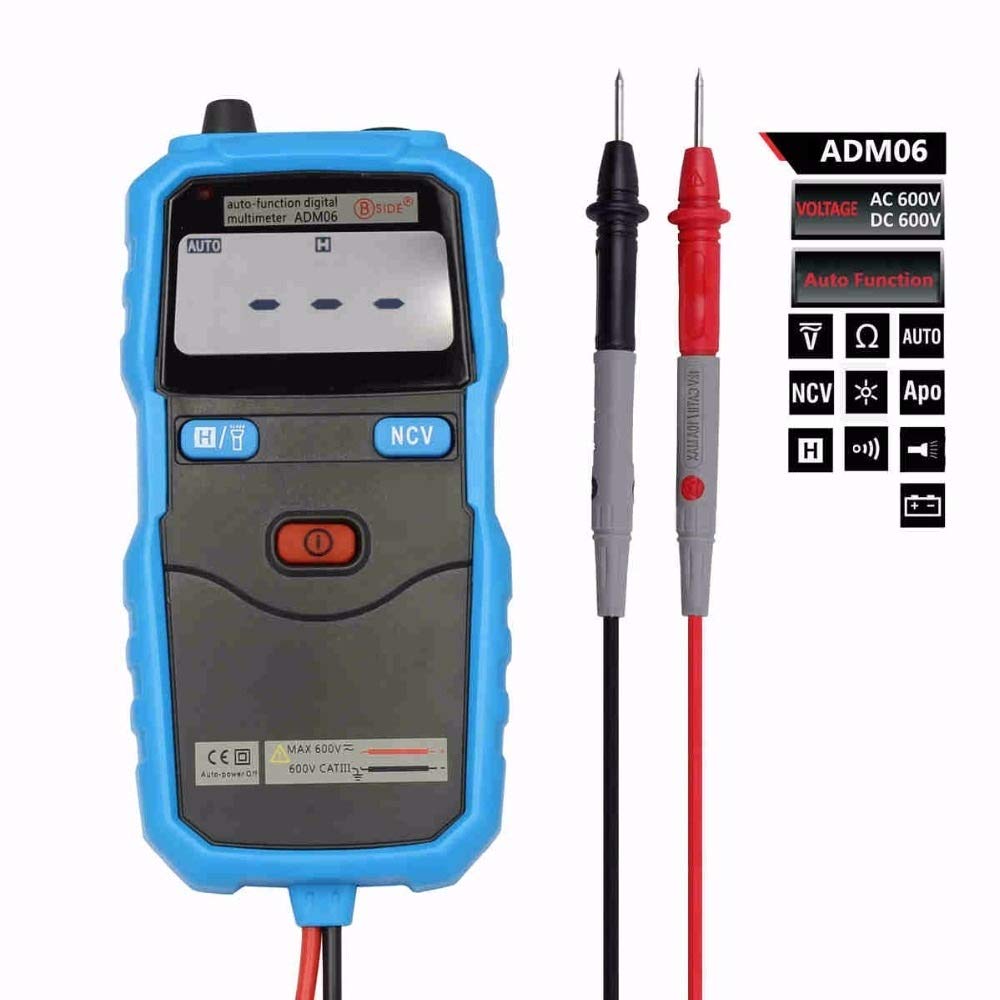 KOVOSCJ Handheld Tester ADM06 Auto Function Mini Pocket Digital Multimeter DC AC Voltage NCV Continuity Test with Backlight and Work Light Multifunctional Digital Tester
