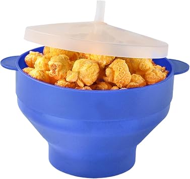 Popcorn Bowl Microwavable Reusable Practical Round Silicone Popcorn Bowl
