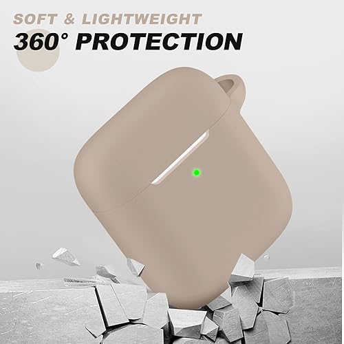 Miniatura 5 de Woyinger Funda para AirPods, viene con bolígrafo limpio, funda protectora de silicona suave para mujeres y hombres, compatible con Apple AirPods de