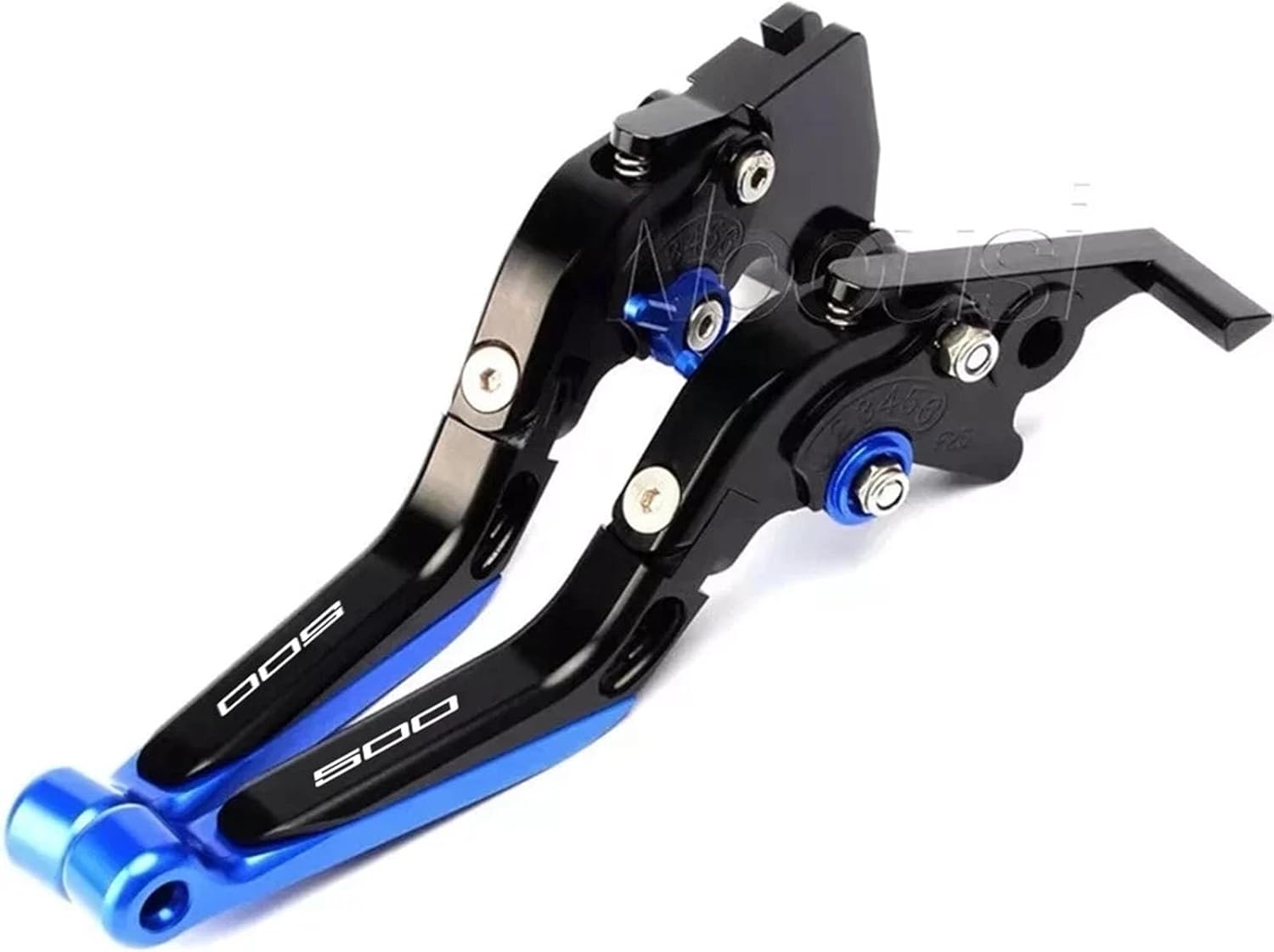 Foldable Extendable Adjustable Brake Clutch Lever Handle Control Kit for Kawasaki Ninja500 Z500 Motorcycle Accessories (Black Blue)