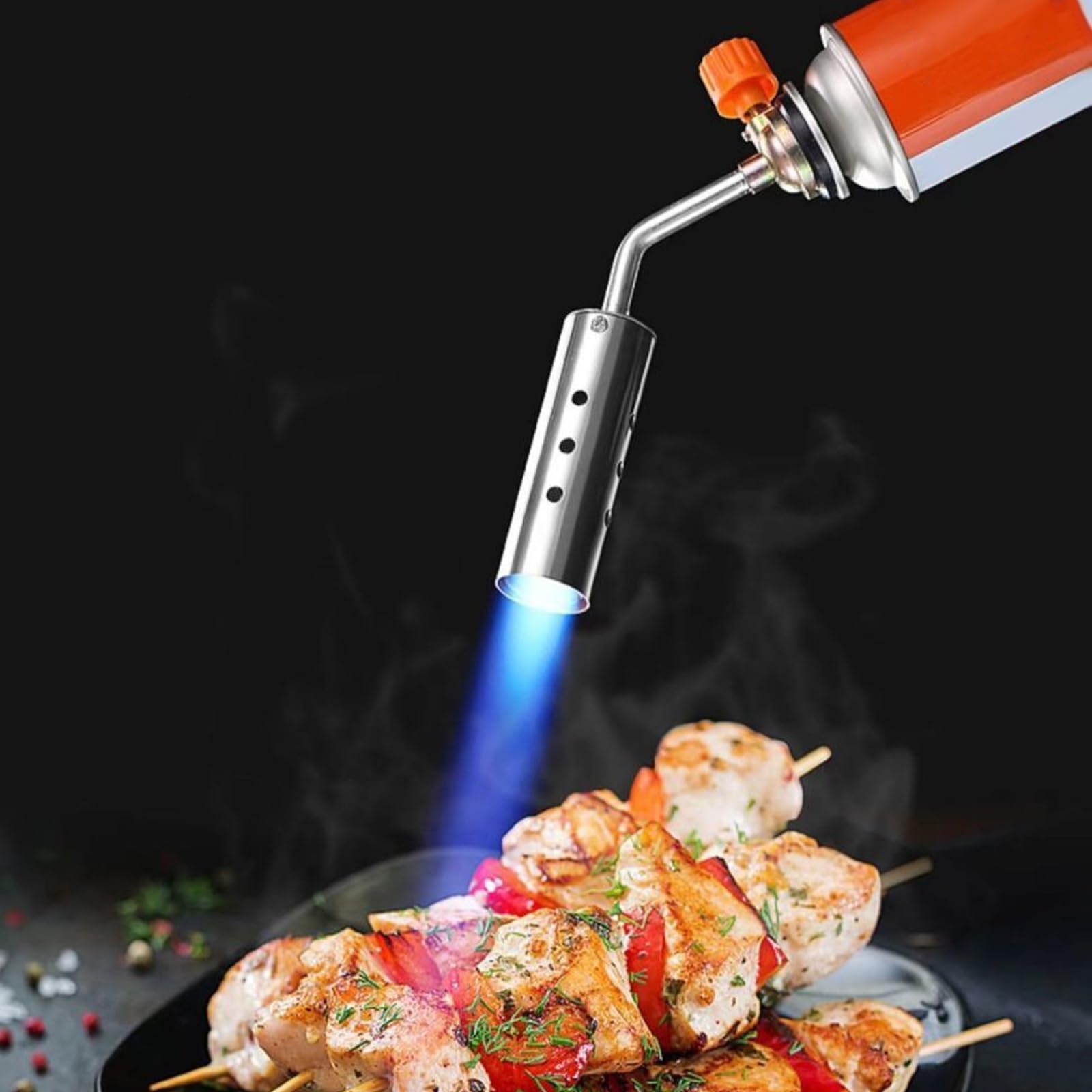Unkrautbrenner Gaskartuschen, Winddichtes Abflammgerät aus Edelstahl, Gasbrenner für Gasflasche, für Unkrautjäten und Grillanzünder