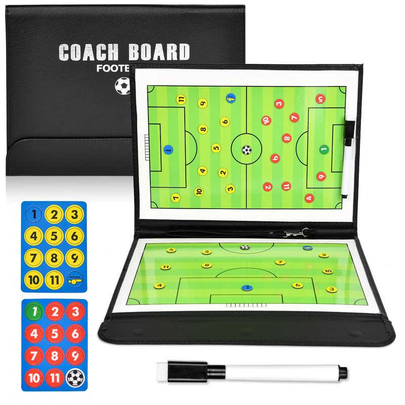 Flintronic Pizarra Táctica Fútbol Magnética Portátil Tablero Entrenamiento Entrenador con Imanes