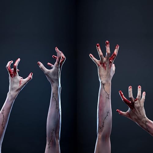 Miniatura 5 de 98 hojas de calcomanías de tatuaje de puntadas de Halloween, cicatrices falsas, tatuajes temporales, accesorios de cosplay de terror para adultos,