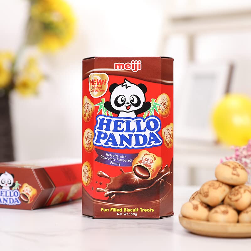 Meiji Hallo Panda Chocolade Koekjes 50gm x 10 - Image 3