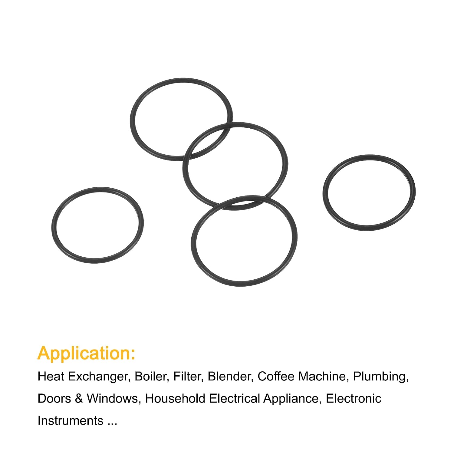 MECCANIXITY Nitrile Rubber O-Rings 15mm 17mm OD 13mm 15mm ID 1mm Thick Seal Gasket, Black 40in1 Set