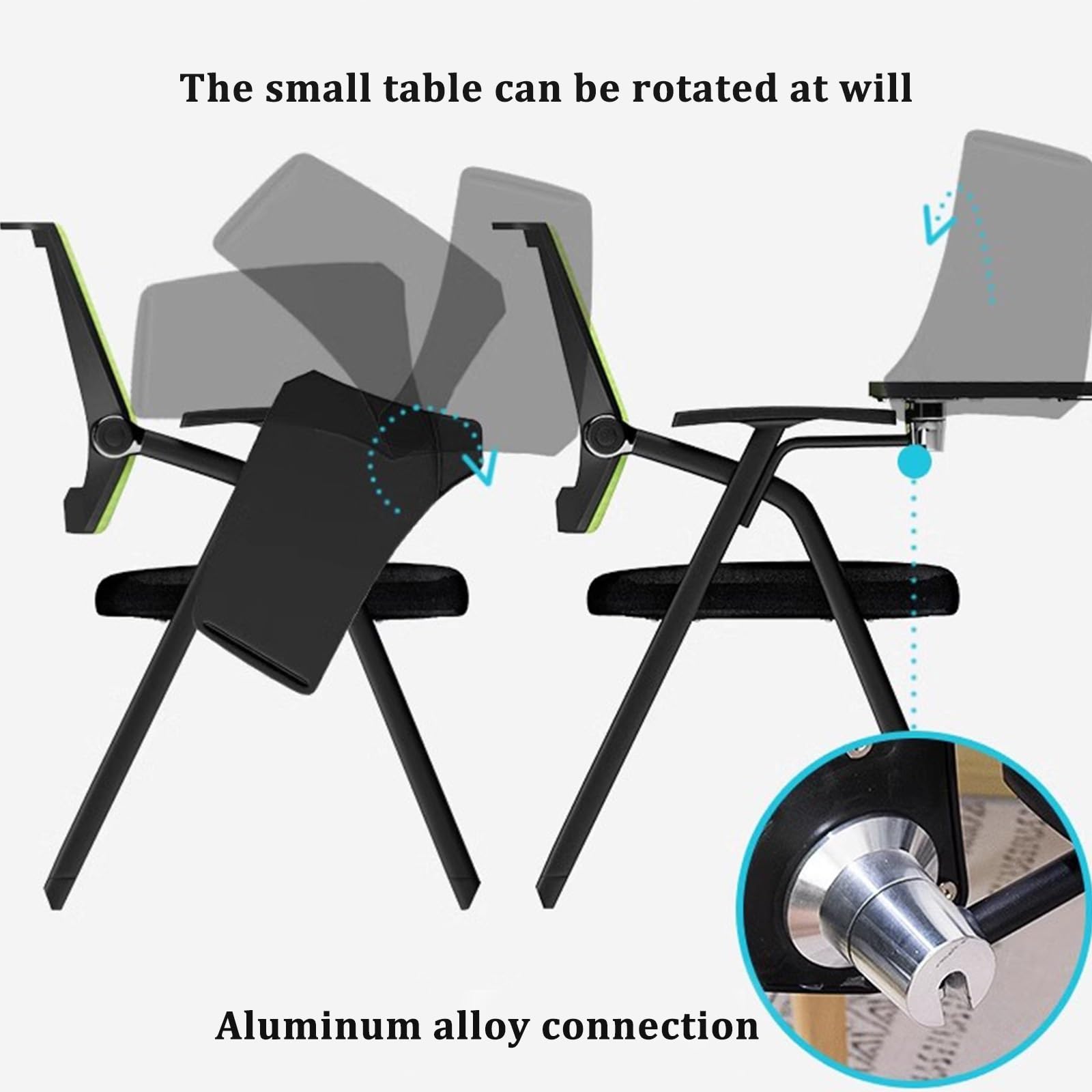 Chaise De Formation Pliable avec Plateau De Table Chaise Pliante pour Salle De Conférence Chaise De Bureau Chaise D'étude en Studio Capacité De Charge 150 Kg
