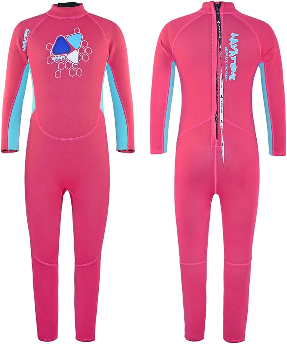LayaTone Kids Wetsuit 3/2mm Neoprene Full Body Kids Wet Suits for Boys Girls One Piece Wetsuit for Swimming Diving Surfing Freediving Canoeing