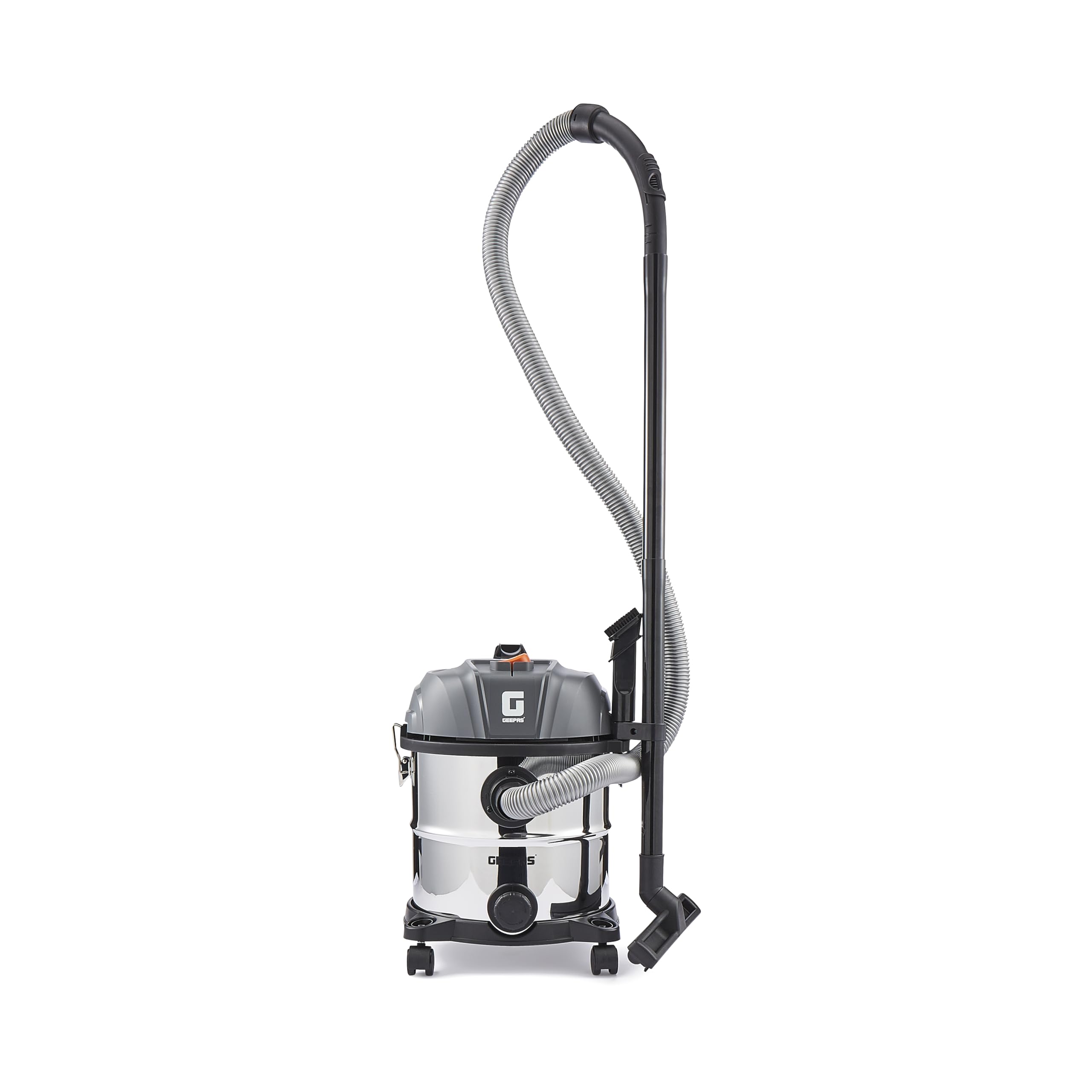 GEEPAS Wet & Dry Vacuum Cleaner | 20L Iron Tank 19Kpa Suction Hepa Filter 4.5m Cable Portable Cord Storage | Powerful Blow Function for Car Garage Workshop Home Cleaning Carpet 1400W (Renewed)