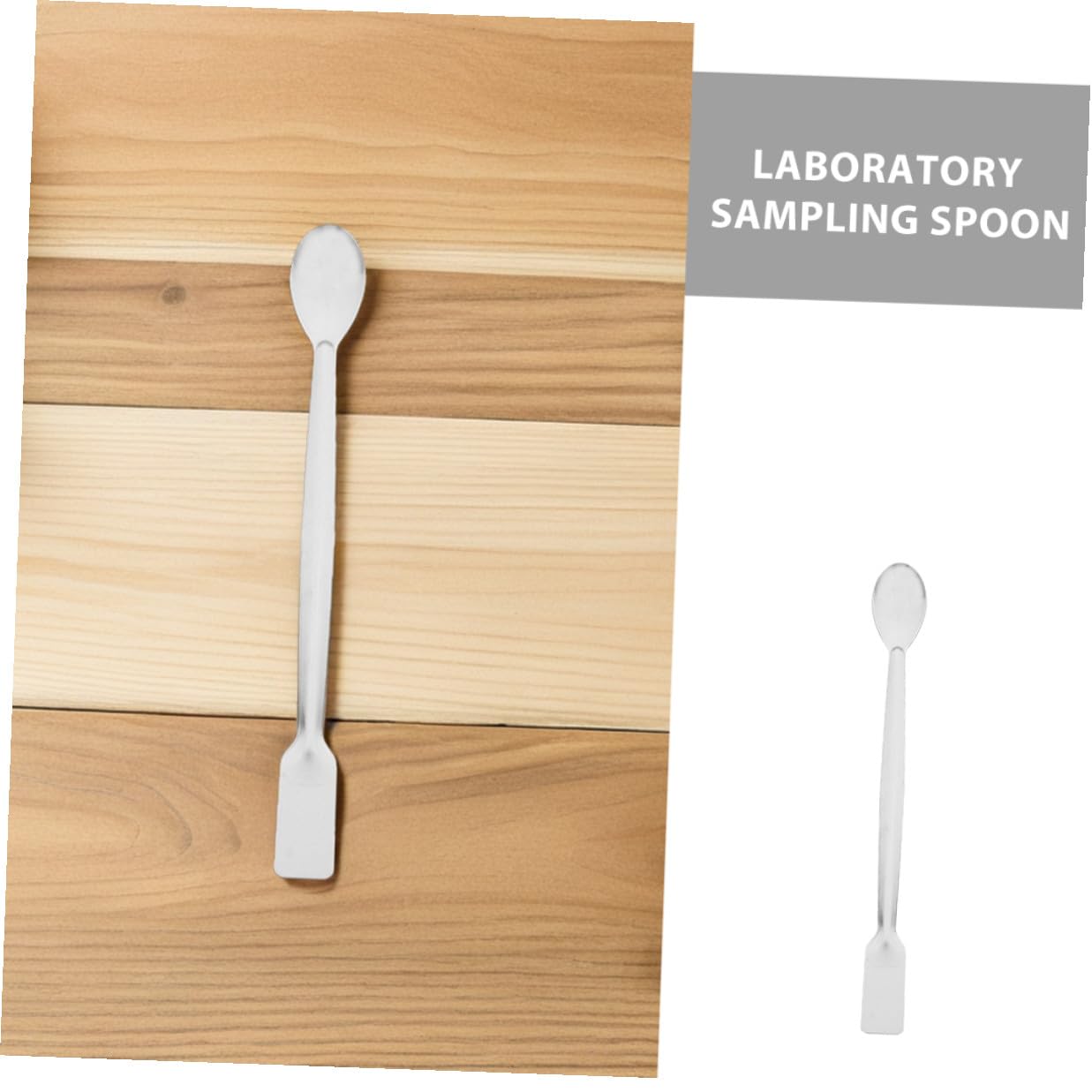10pcs Stainless Steel Double-Ended Laboratory Sampling Spoons 20cm Micro Measuring Scoops for Powder Mixing and Sample Dispensing