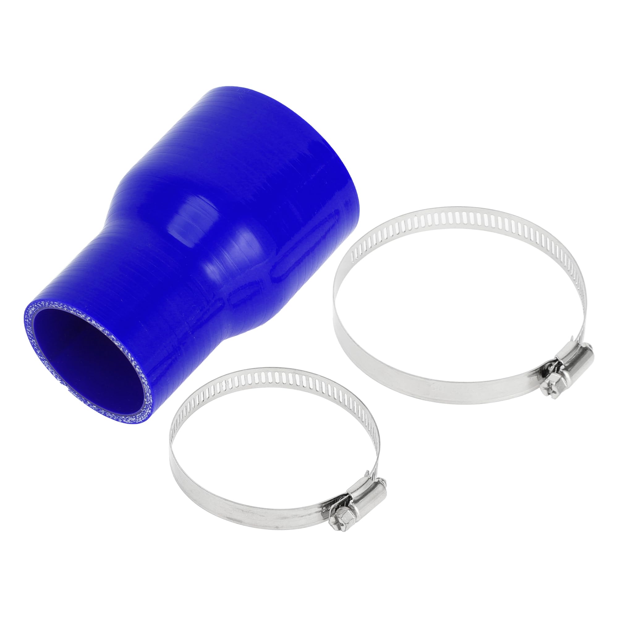 X AUTOHAUX 1 Set 76-57mm/2.99"-2.24" ID 127mm/5" Length 0 Degrees Blue Car Silicone Hose with Clamps Coolant Hose Universal