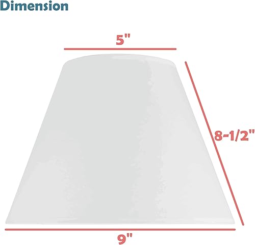 Miniatura 3 de Aspen Creative 33004A, pantalla plisada de transición para lámpara de construcción de araña imperio en blanco roto, 9 pulgadas de ancho (5 x 9 x