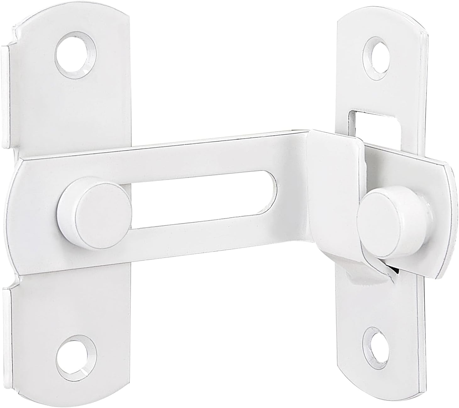 INIRET 6 Packs White 90 Degree Flip Barn Door Lock Latches，Stainless Steel Gate Latch Security Door Latch for Barn Door Safety Door Lock,Sliding Door Antique Lock Wine Cabinet Closet