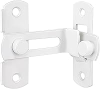 Vista 7 de Paquete de 2 pestillos blancos de 90 grados para puerta de granero, cierre de puerta de acero inoxidable para puerta de granero