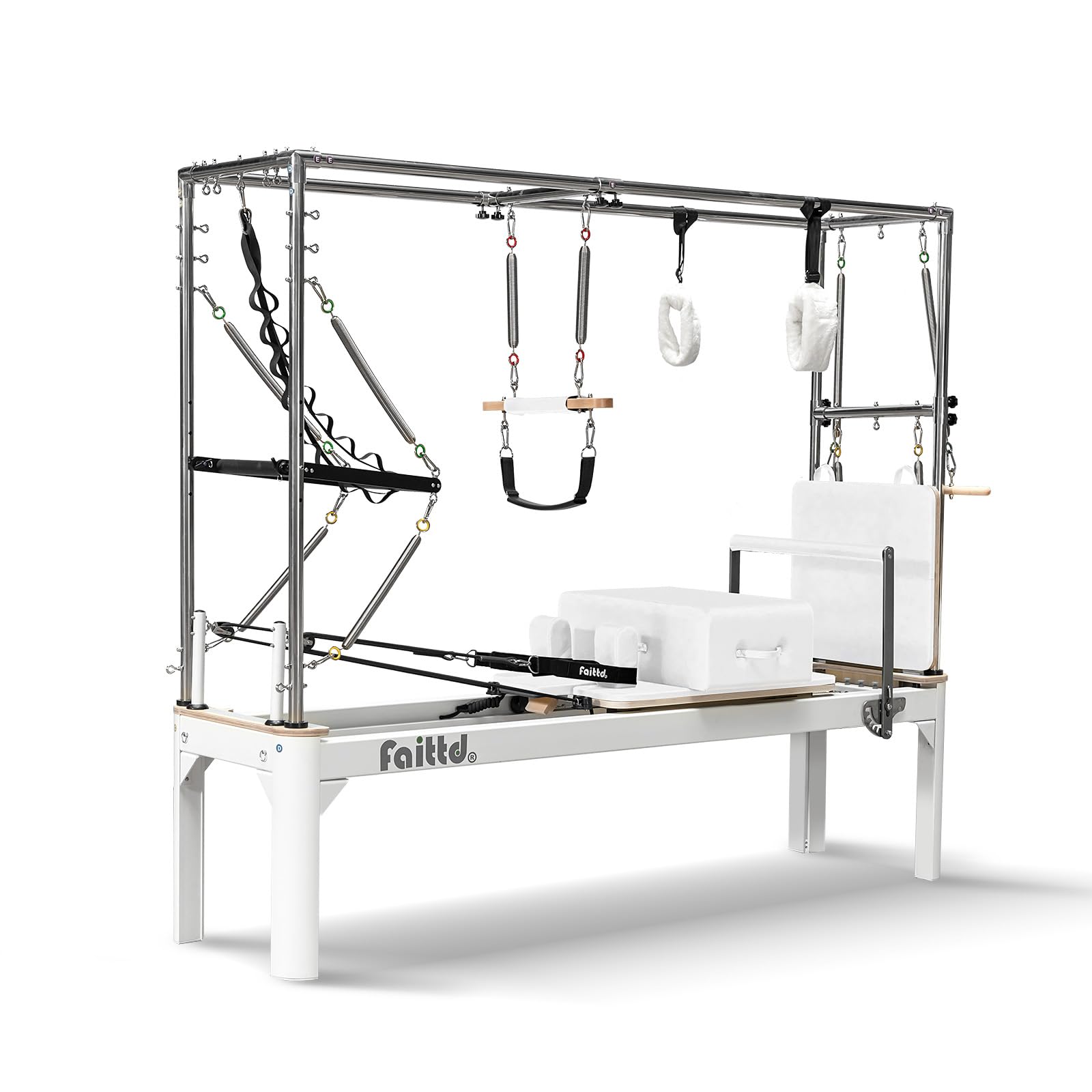 Aluminium Pilates Reformer,Pilates Reformer Equipment with Reformer Accessories, Reformer Box, Padded Jump Board, Reformer Pilates Machine for Home Workouts