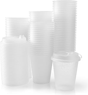 100 Set Frosted Plastic Cups with Lids Clear Disposable Drinking Cups for Sublimation Wedding Reception Stadium Bulk Cups,12 Oz