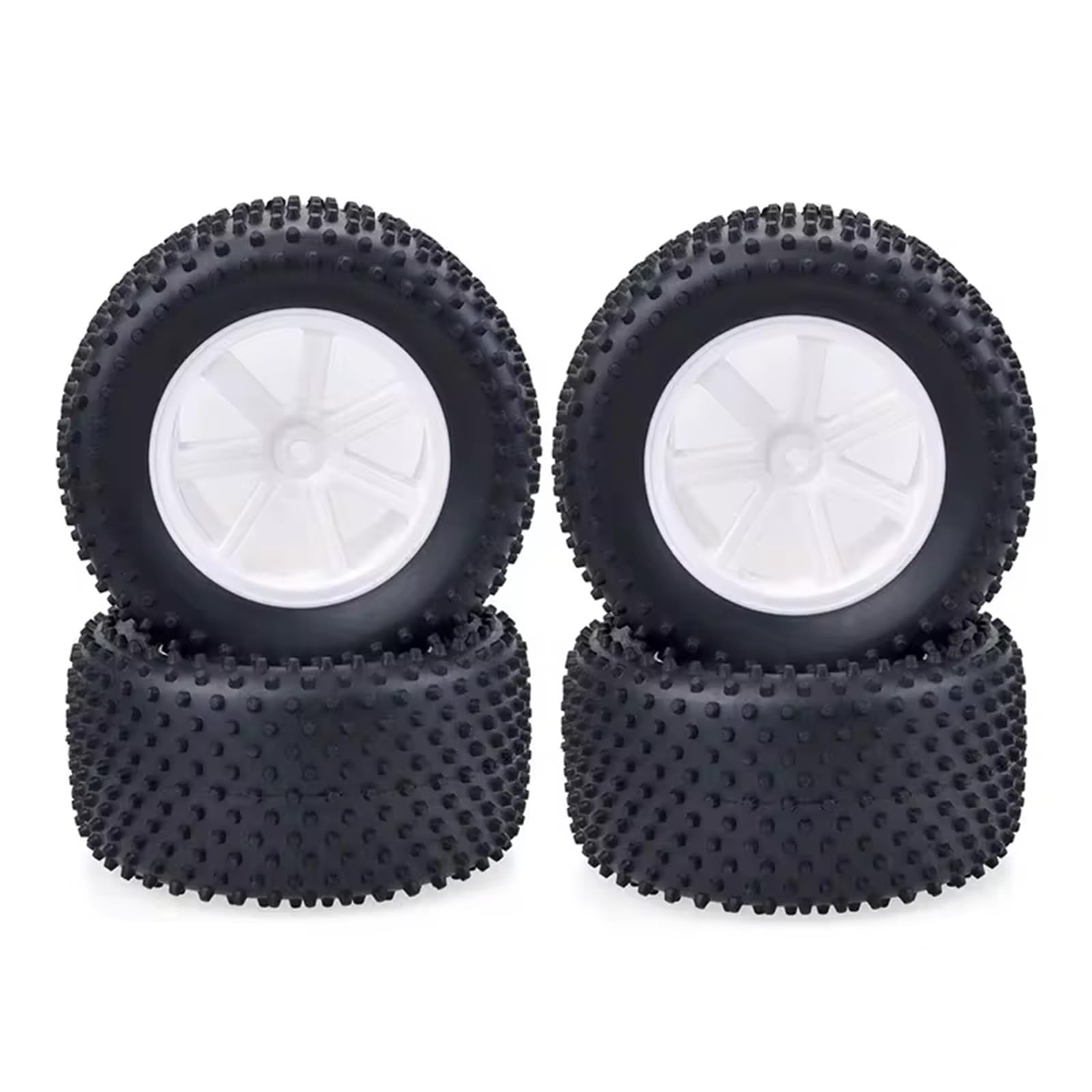 4 Pneus Drift Dur Pour Voiture RC 1/10 - Roues Blanches En Plastique - Diamètre 61 Mm, Largeur 25 Mm