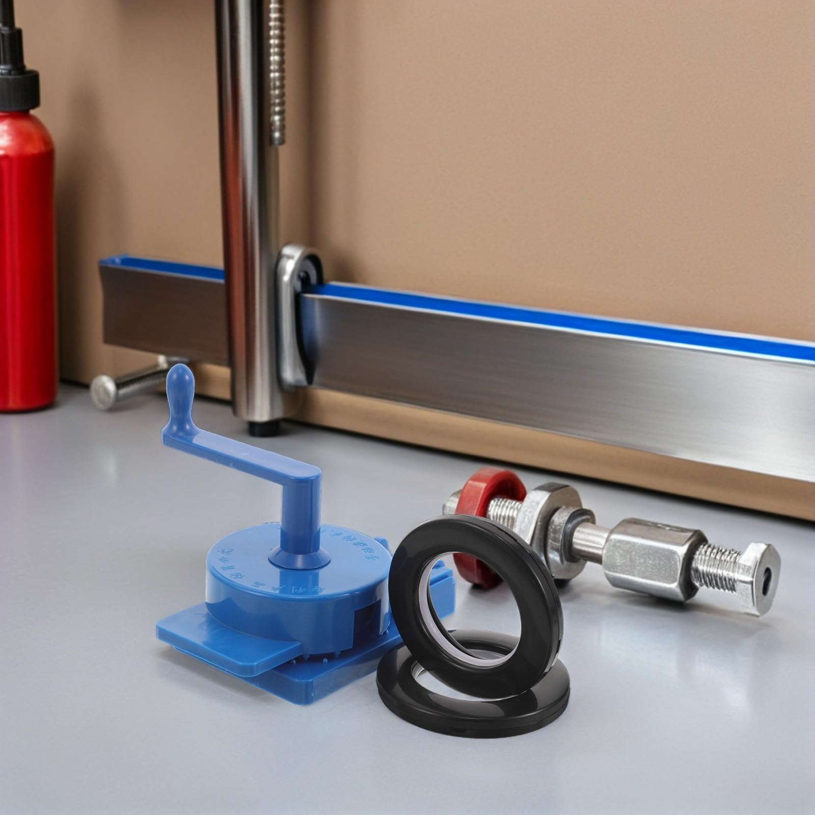 Kit de Anillos Diseño Redondo Negro para Cortinas de Plástico con Punzón para Hacer Ojales Reducción de para Dormitorios y Hogar