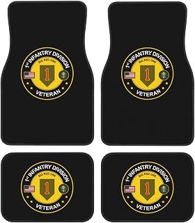 1st Infantry Division Veteran Floor Mats for Cars, All-Weather Car Mats, Fit Automotive Floor Mats for Cars Trucks SUV, Universal Floor Liner Car Accessories