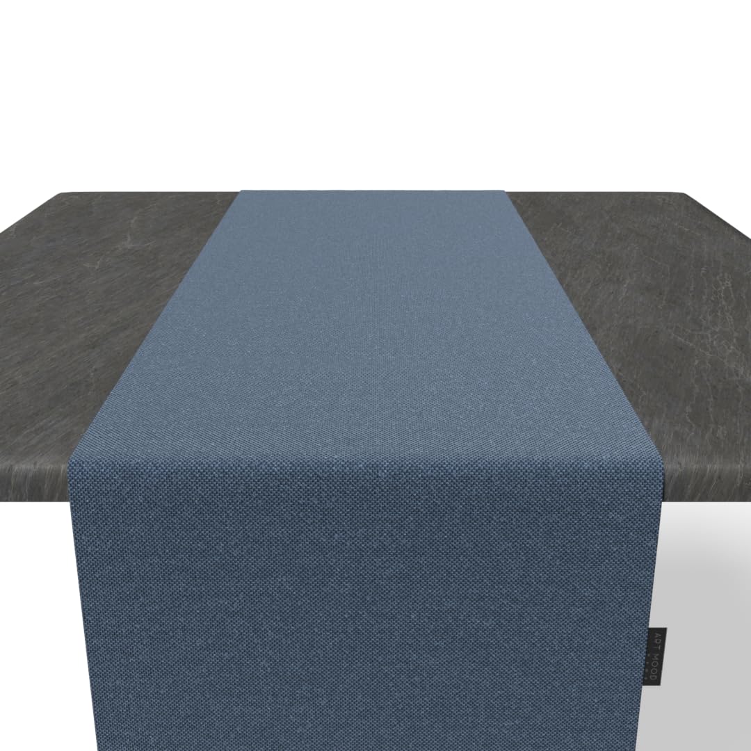 Table Runner , 35 X 140CM, Elegant Dining Table Runners for Dinner Parties, Events, Wedding, Decor for Eid and Ramadan (Cotton Linen Navy)