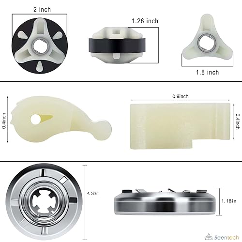Miniatura 6 de Kit de acoplamiento de motor 285753A resistente, kit de embrague de lavadora 285785, 80040 Agitador de perro de Seentech - Apto para lavadoras