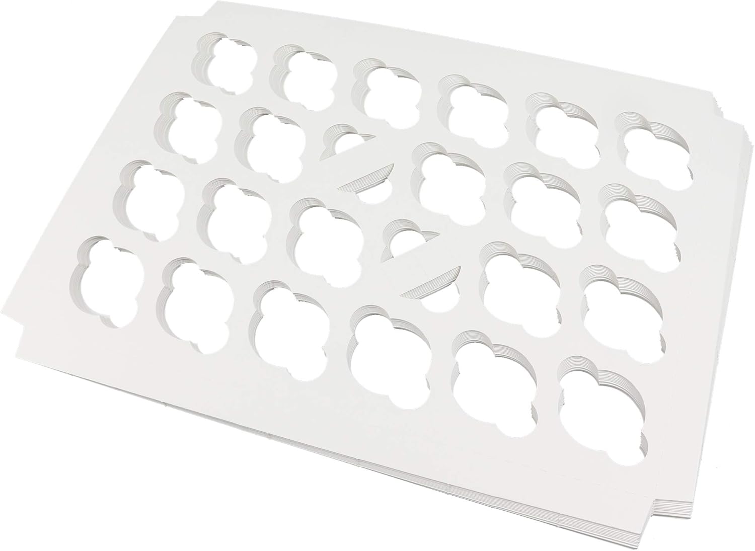 O'CREME Insert Only with White Top and Bottom for Holding 24 Mini Cupcakes in a 14 Inch x 10 Inch Cake Box - Pack of 100