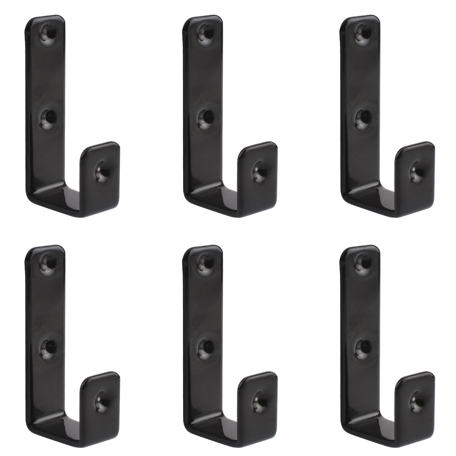 Morobor Black 6Pcs Pvc Coated Ladder Hooks, Iron Bunk Bed Ladder Hooks, Heavy Duty Hook Brackets For Decoration Tool