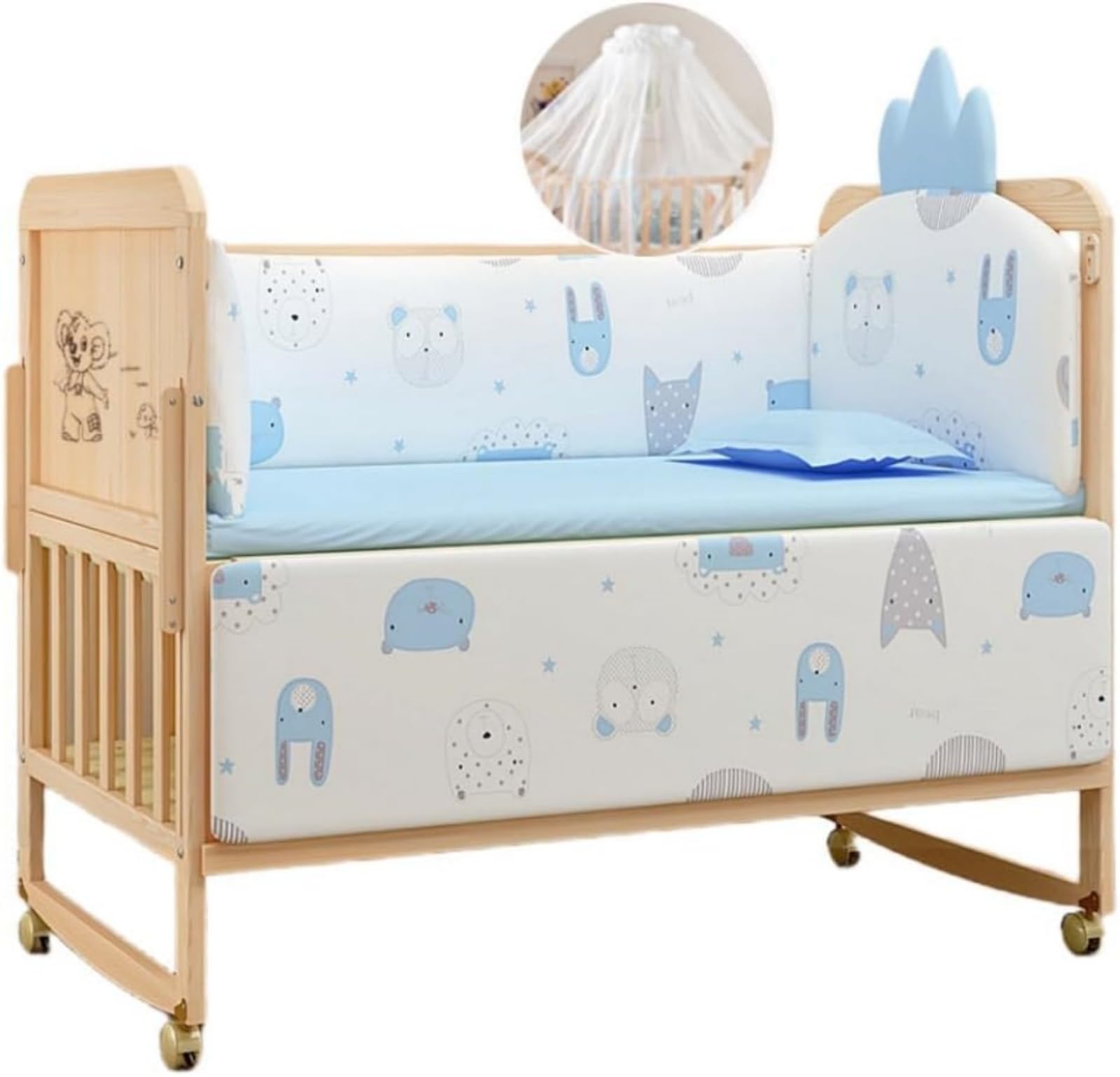 Amazon.co.jp: Deerouハイシートベビーベッド 腰に負担をかけないハイ  