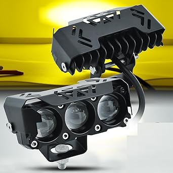 60W 3 Lens Owl Heavy LED Driving Light Auxiliary Fog Light LED Spotlight LED Light Pods IP68 Waterproof Double Color LED W ork Light for Motorcycle car (3 LENS HEAVY)