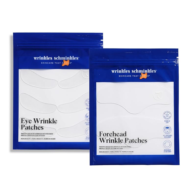 Wrinkles Schminkles Conjunto de adesivos de silicone para testa e região dos olhos, reutilizáveis