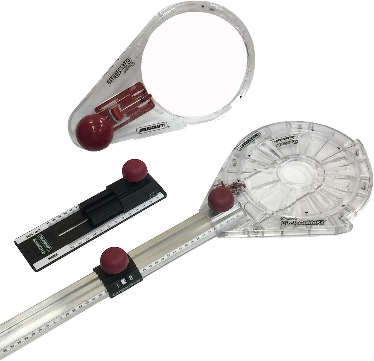 Milescraft 1219 Circle Guide Kit- Precision Router Circle Cutting Jig for Cutting/Routing Circles from 1.5” Up to 52” with Offset Base