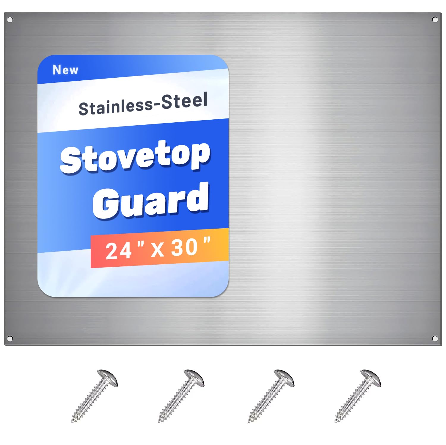 Stainless Steel Backsplash for Stove 24"x30" Stove Backsplash Protector for Wall Metal Range Splash for Kitchen Wall with Screw Included?0.0276" Thick)